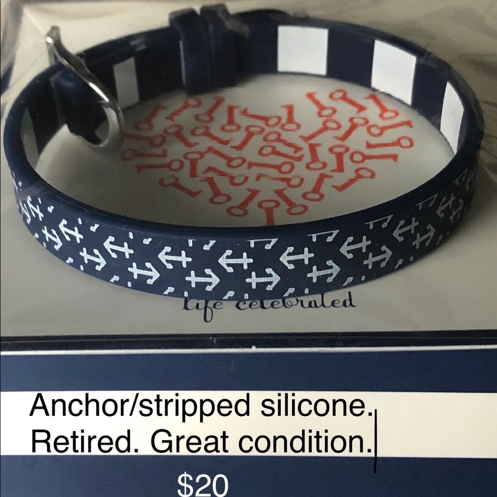 KEEP Collective silicone band. Anchor/stripped.